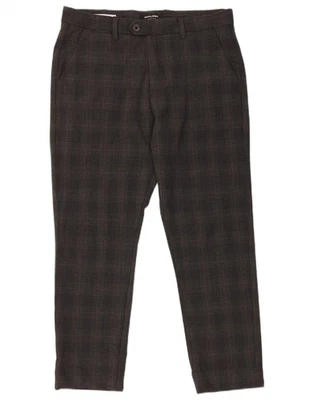 Jack & Jones Mens Marco Crop Slim Suit Trousers W30 L24 Grey Houndstooth DO17 - Image 1 of 4