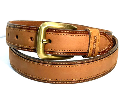 GP & Max Brown Leather Belt Made in Italy Men s Length 120 mm Size 40 Measured