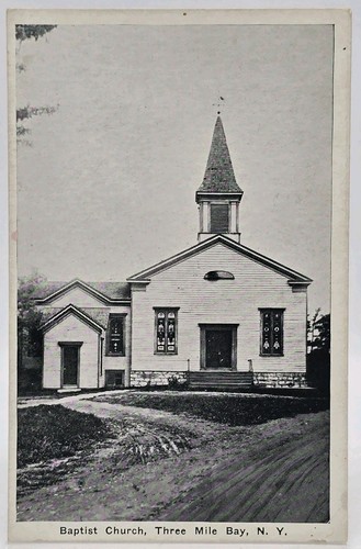 Baptist Church Three Mile Bay New York Vtg Postcard 5.5x3.5" B&W Photo Auburn - 第 1/4 張圖片