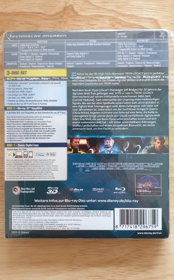 Tron Legacy Steelbook 3D Blu-ray German Edition Rare OOP Mint Condition - Image 2 of 4