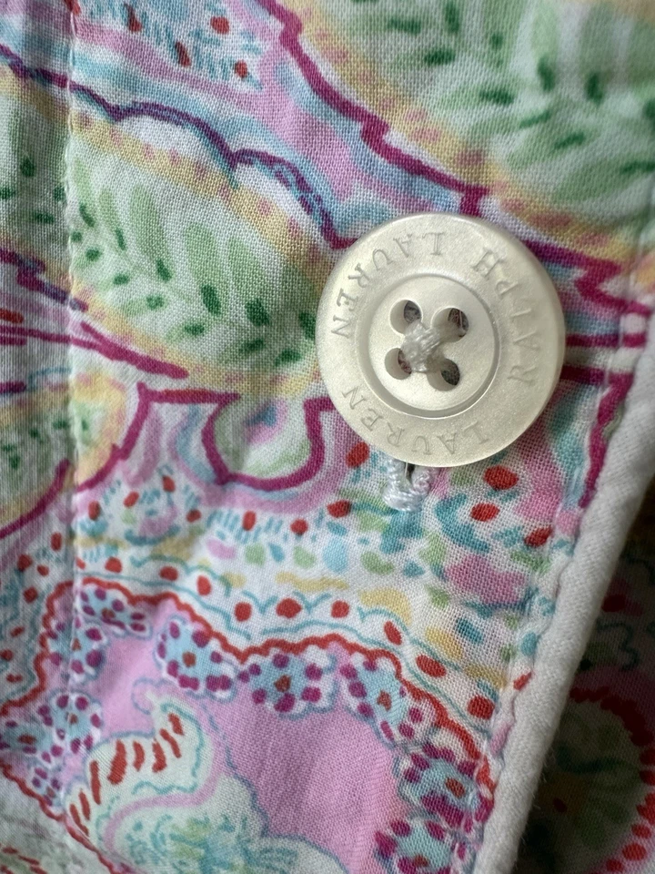 Juego de pijama Ralph Lauren 2 piezas Petite L Capri ROSA verde azul cachemira pastel LRL Foto 4 de 4