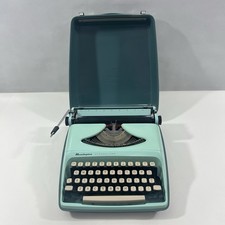 Vintage Remington Streamliner Type Writer Teal Green Holland 1960s Untested  thumbnail