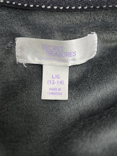 SECRET TREASURES Women's 2 Piece gray Polar Bear Print Velour Pajama Size Large - Picture 6 of 8