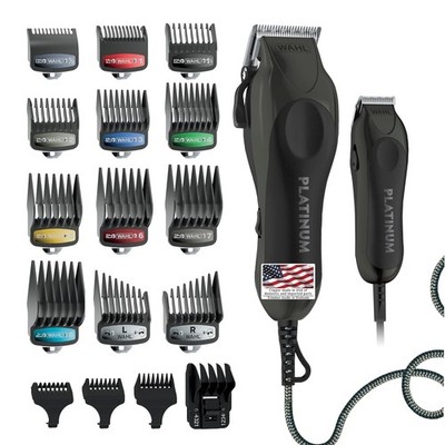 Wahl USA Pro Series Platinum Corded Clipper & 30 Piece Set, Black 