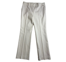 ESCADA Flat Front Off-White Pants Stretch Trousers EU 40 US 10 Mid Rise Career