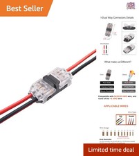 Low Voltage Wire Connectors 12 Pack Solderless 2 Pin Automotive Small Wire Sp...