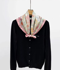 70 cashmere 30 silk courtyard double side printed square Wrap shawl 64X64cm