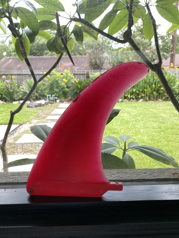 Vintage RED surfboard fin. 7” good shape