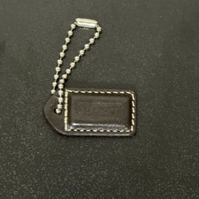 Coach Brown Leather Hang Tag Key Chain Charm Small 1.5  
