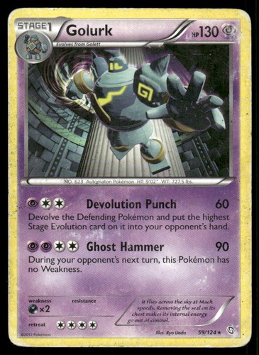 Golurk (EX Dragons Exalted) 59/124 Rare Deck Exclusives Pokemon Damaged