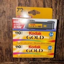 Kodak GOLD 110 Film 400 Speed 3 Pack 24 Exposures Each Exp 05/2003 Free Shipping