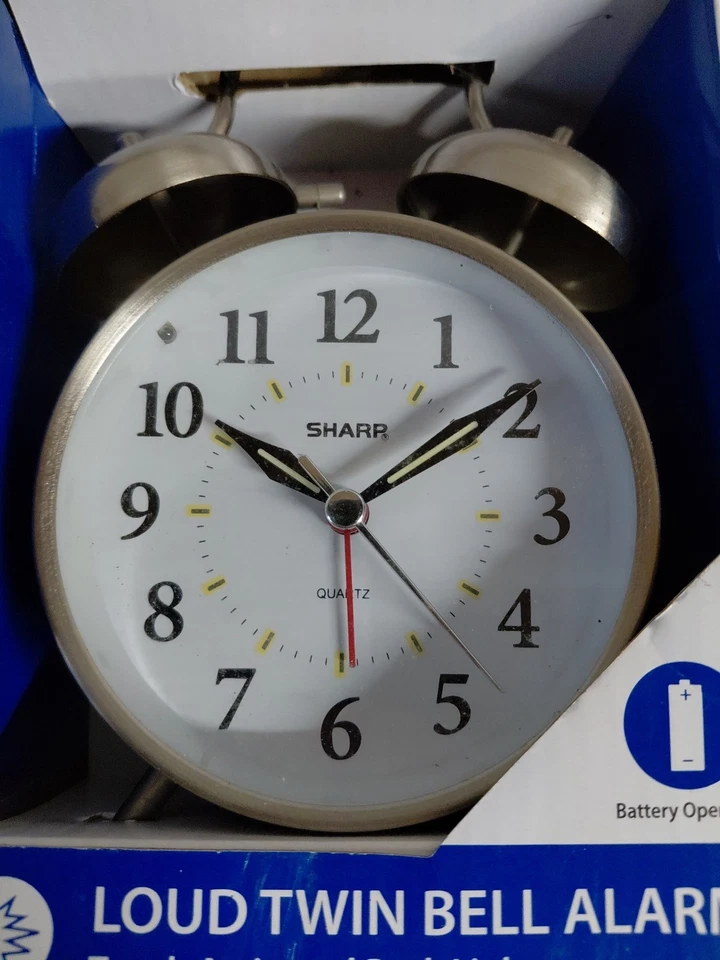SHARP Twin Bell Alarm Clock Brand New In  Box - Image 4 of 4