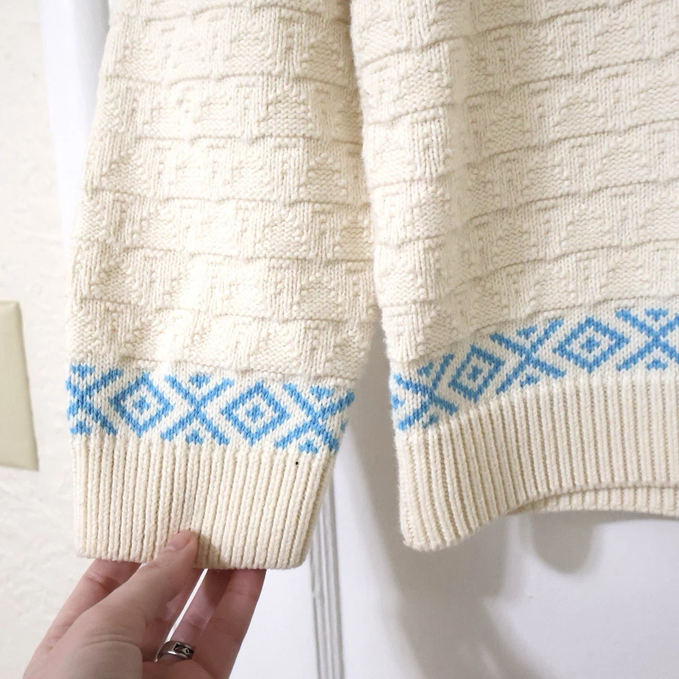 Cabelas Western Bota de Vaquero Sombrero Bordado Crema Algodón Suéter M Novedad Foto 3 de 4