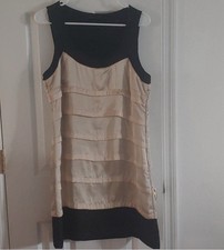 *Vero Moda* Sz L Black & Nude Satin Layers Dress
