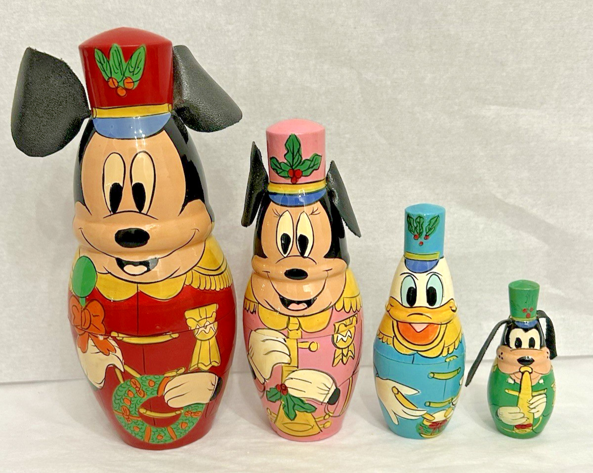 Mickey Minnie Donald Goofy Wooden Set 4