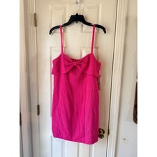 AQUA Pink Tweed Bow Front Mini Dress Bloomingdale's Exclusive NWT Size Large