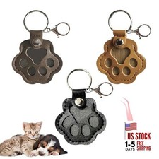 3 Pack Pet Paw Shaped Leather Keychain, Pet Hair KeepsakeFfur Locket Keychain