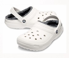 fleece lined Crocs 5 Men  s 7 Women  s White