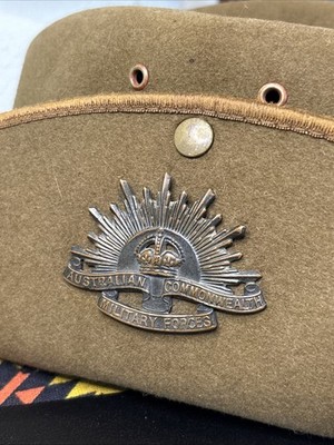 Original WWII Australian Army Bush Hat With Badge Military Hat | eBay