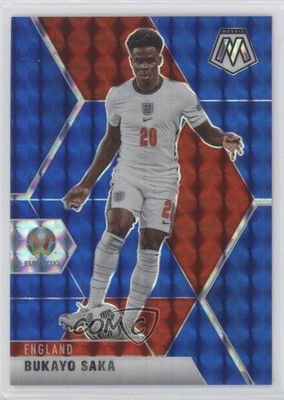 2021 Panini Mosaic UEFA Euro 2020 Blue Mosaic Prizm 52/99 Bukayo Saka #106 2oz