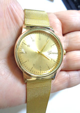 GENEVA, Gold Tone Mesh, Fashion Quartz Women s Watch.