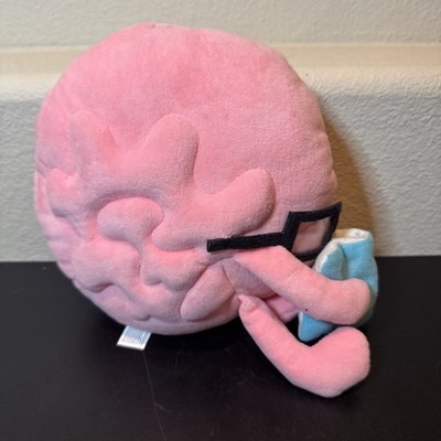 Awkward Yeti * Retired * Brain Pink Plush 7 inches Glasses + Blue Book HTF