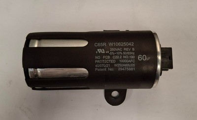 Washer Capacitor 250 VAC 60 uF, C65R Rev B for Whirlpool. P/N