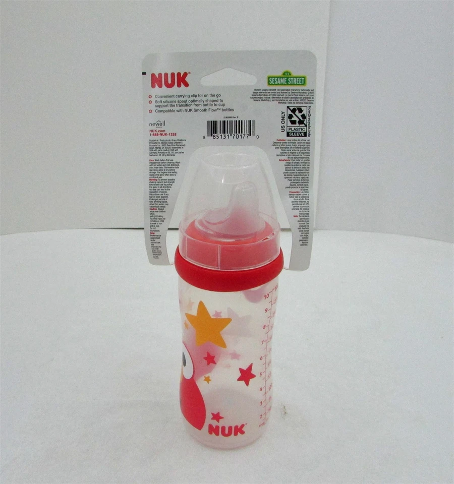 Taza para sorber NUK Sesame Street Elmo Active Soft Spout, 10 oz, unisex Foto 3 de 3