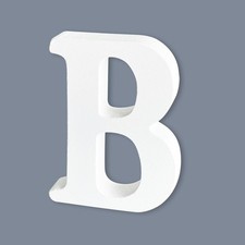 6 Inch Wooden Letters, White Unfinished Wood Letters for DIY, Three-Dimension...