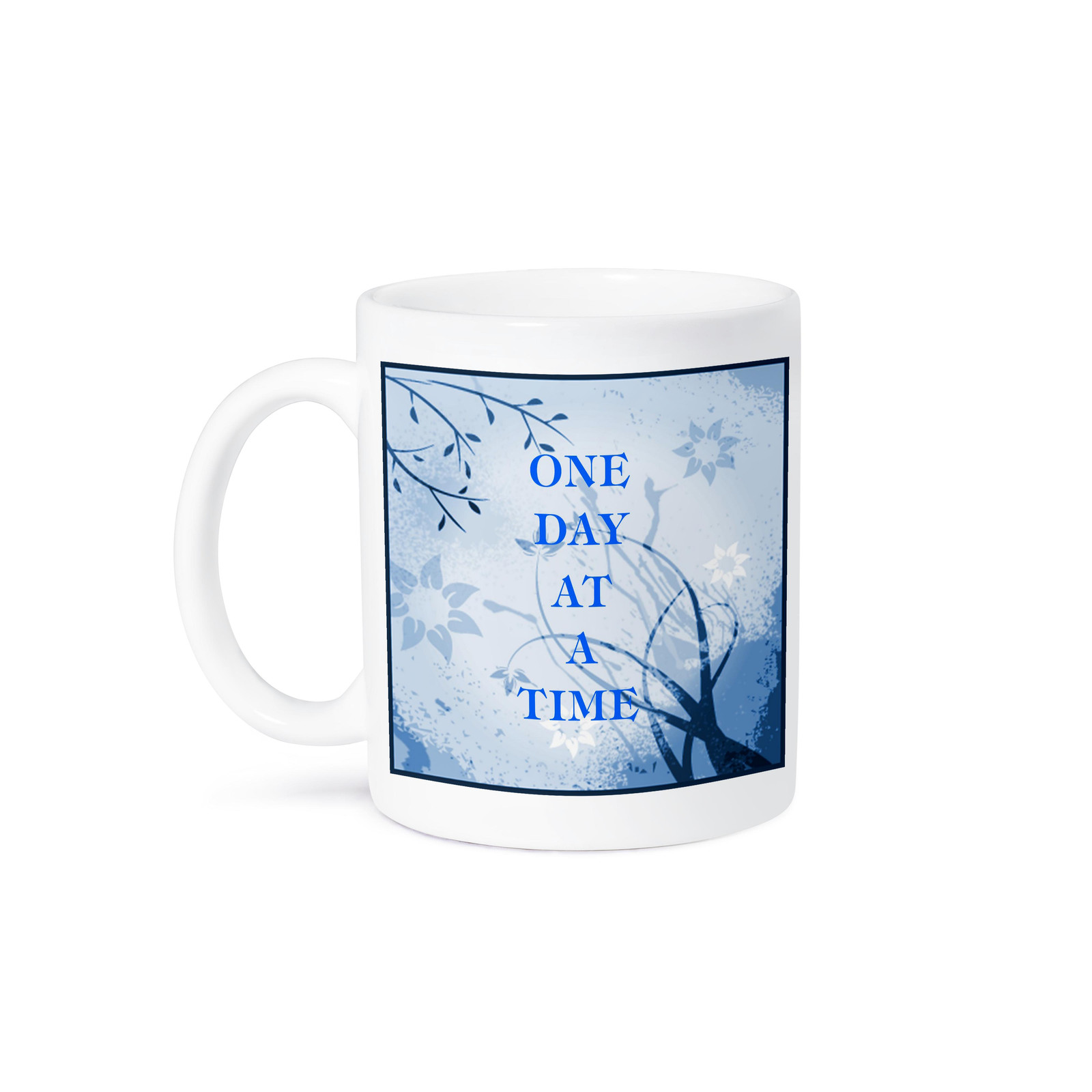 3dRose Motivational Mug - One Day At A Time Design on Colorful Background  