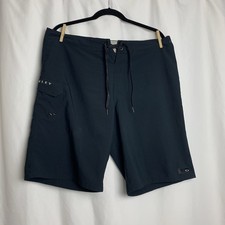 Oakley Board Shorts Men's Sz 36 Black Drawstring Shorts Swim Trunk FLAW PICS