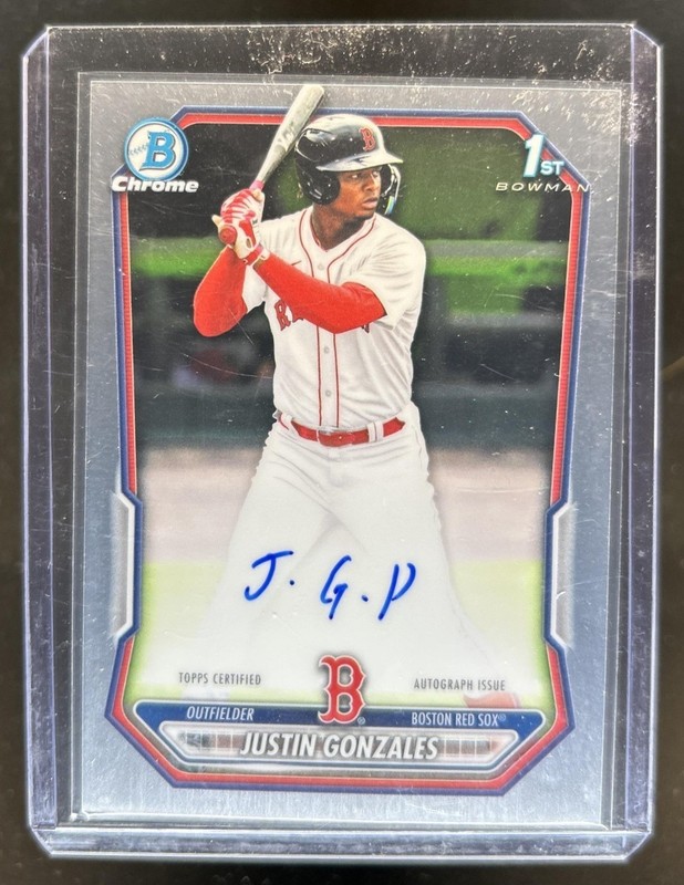 2026 Bowman Justin Gonzales Chrome Auto Autograph 1st Prospect #CPA-JG Red Sox