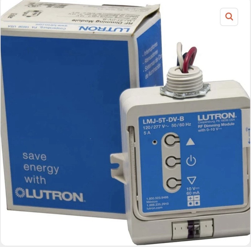 Lutron LMJ-5T-DV-B RF 0-10V Dimmer Module 120/277V 5A Power Port