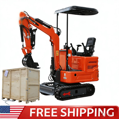 FREE SHIP 1Ton Mini Excavator B&S 13.5HP Crawler Tracked Hydraulic Thumb Digger