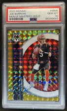 2023 Panini Mosaic Joe Burrow Men of Mastery Mosaic Gold #9/10 Bengals PSA 10