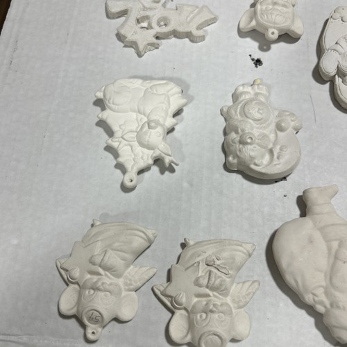35+ unbemalte Keramik Biskuit Weihnachtsfiguren Konvolut Basteln Ornamente verschiedene - Bild 9 von 14