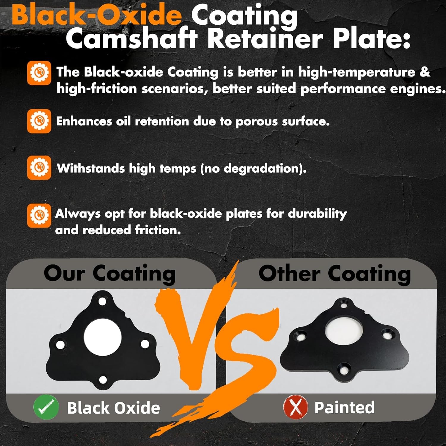 Camshaft Retainer Plate Gasket Bolt Kit Compatible with Gen III IV V Engines for