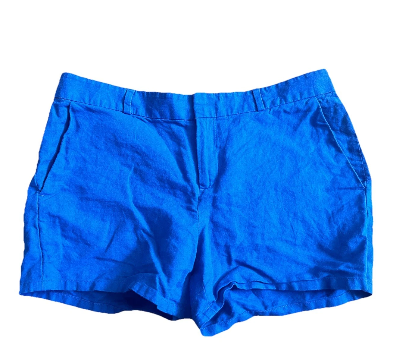Banana Republic Womens Size 2 Cobalt Blue Linen Blend Tailored Shorts Vintage