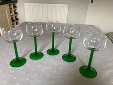 5 x Vintage Green Stem Hock