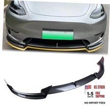 Front Bumper Lip Front Splitter Spoiler Glossy Carbon Fiber Model Y V Style