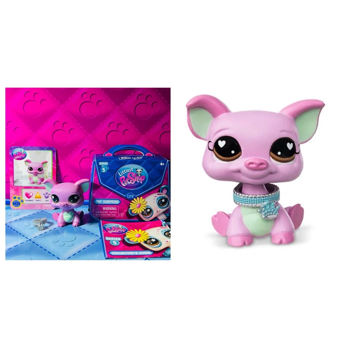 Littlest Pet Shop PIG G7 #450 Series 5 w/ Accessory - Hasbro LPS