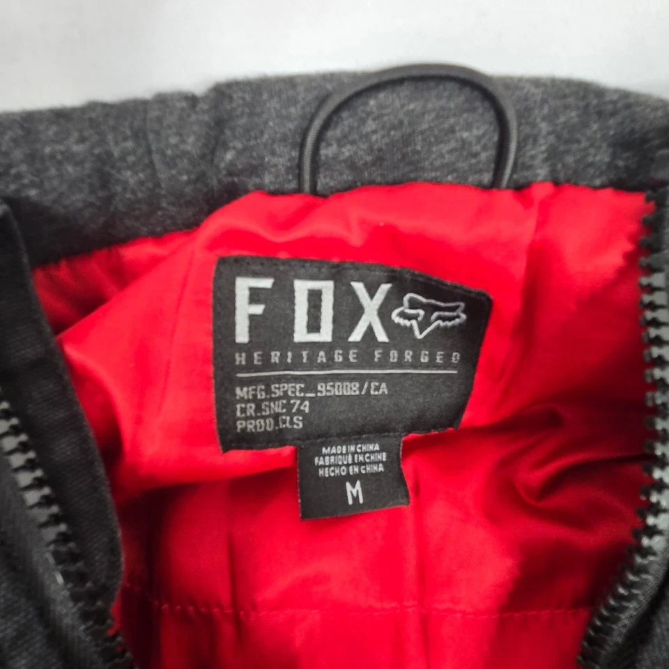 Chaqueta Mororcycle Forjada Para Hombre FOX Racing Heritage De Colección Negra Cremallera Completa Mediana Foto 4 de 4