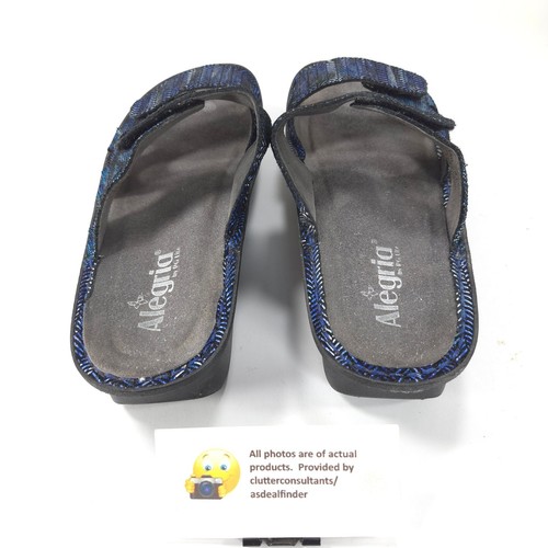 Alegria Double Strap Leather Slide Sandal Casual Womens Size 11 41 CAM-140 Blue - Picture 3 of 9