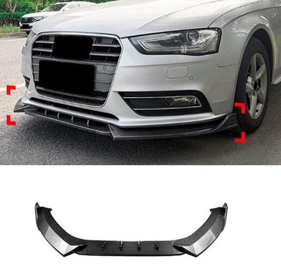 3PCS For 2013-2016 Audi A4 S4 B8.5 Carbon Fiber Look Front Bumper Lip Spoiler V