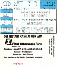 ROLLING STONES CONCERT TICKET STUB, 11/13/1994, ASTRODOME