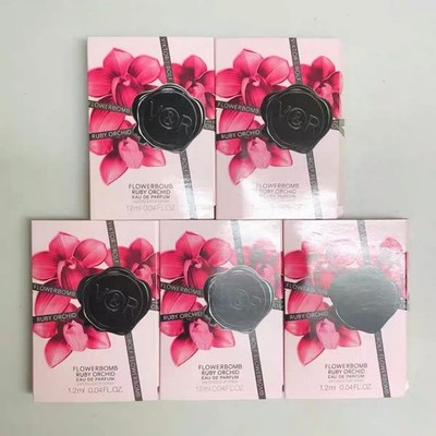 5 x Viktor & Rolf Flowerbomb Ruby Orchid EDP Sample Spray Vial 1.2ml / 0.04oz ea