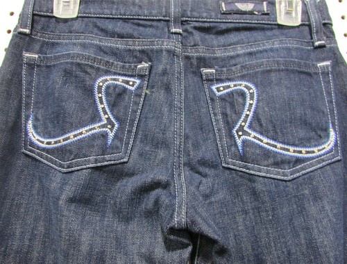 Rock and Republic Kasandra Blue Stitching and Rhinestones Size 25 - Picture 3 of 6