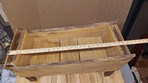 Veteran Made Custom Live Edge Wooden 26 x 12 x 10 Storage Deck Box Decor 002 - Picture 7 of 8