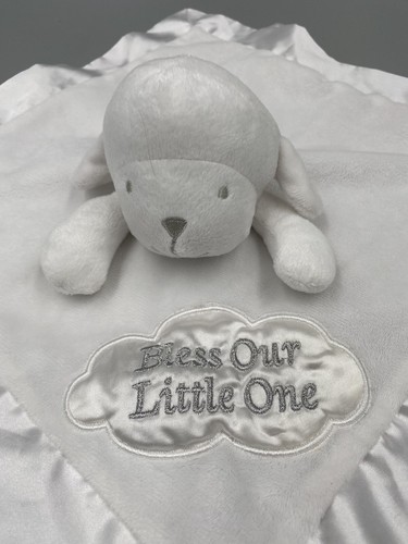 Tender Kisses "Bless Our Little One" Lamb Plush Lovey Baby Security Blanket - Picture 2 of 6