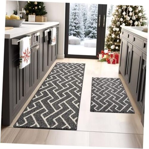 Kitchen Rugs and Mats Sets,2 Pieces Super Absorbent Polypropylene Non-Slip